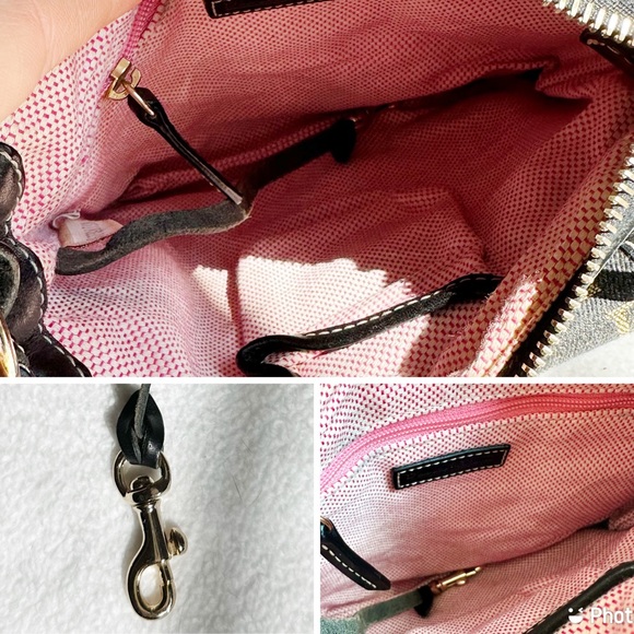 Dooney and Bourke Y2K Black Signature Logo Canvas Leather Crossbody Purse - Picture 10 of 16